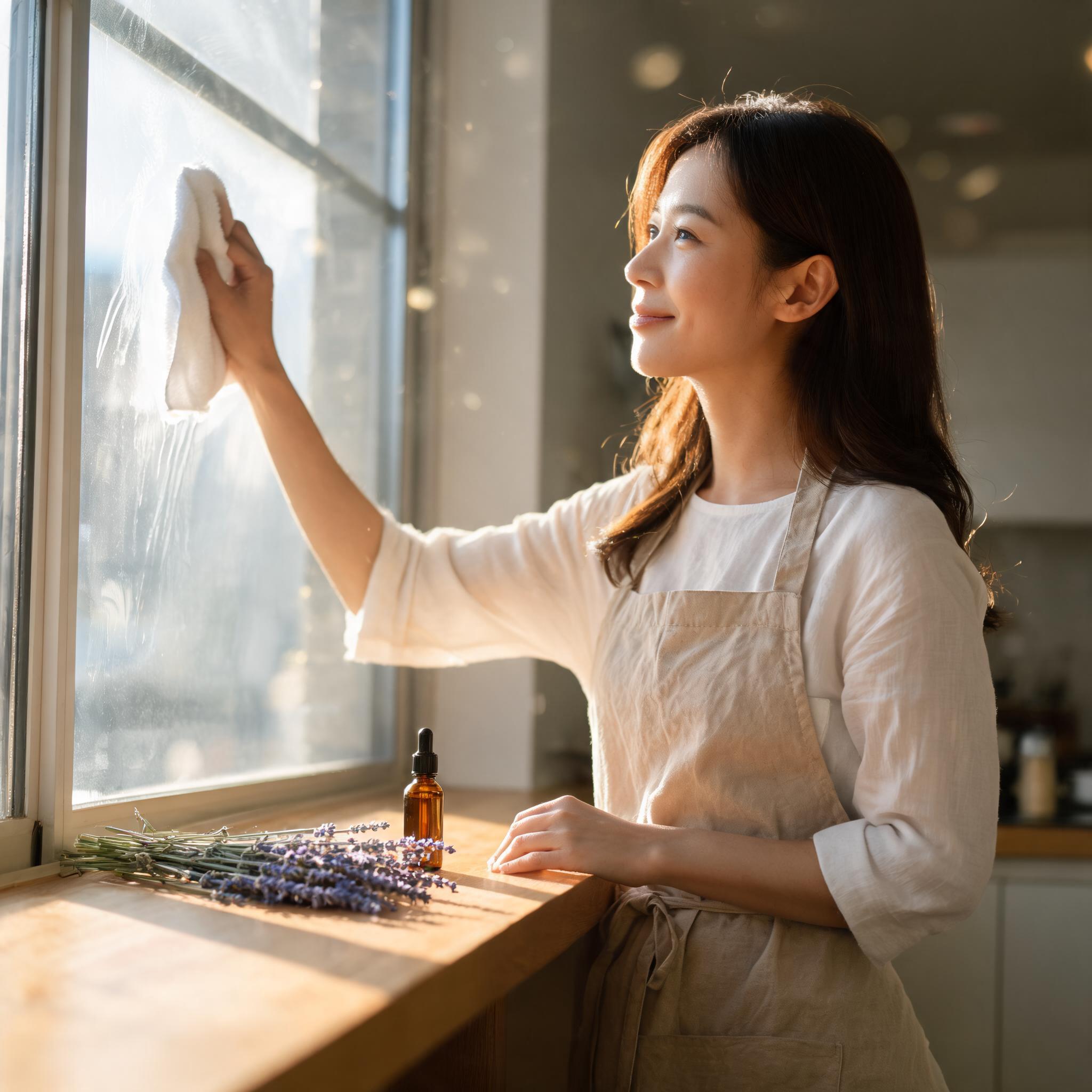 สูตร Streak-Free Glass Cleaner เช็ดกระจกใสไร้คราบ ไม่ใช้สารเคมี