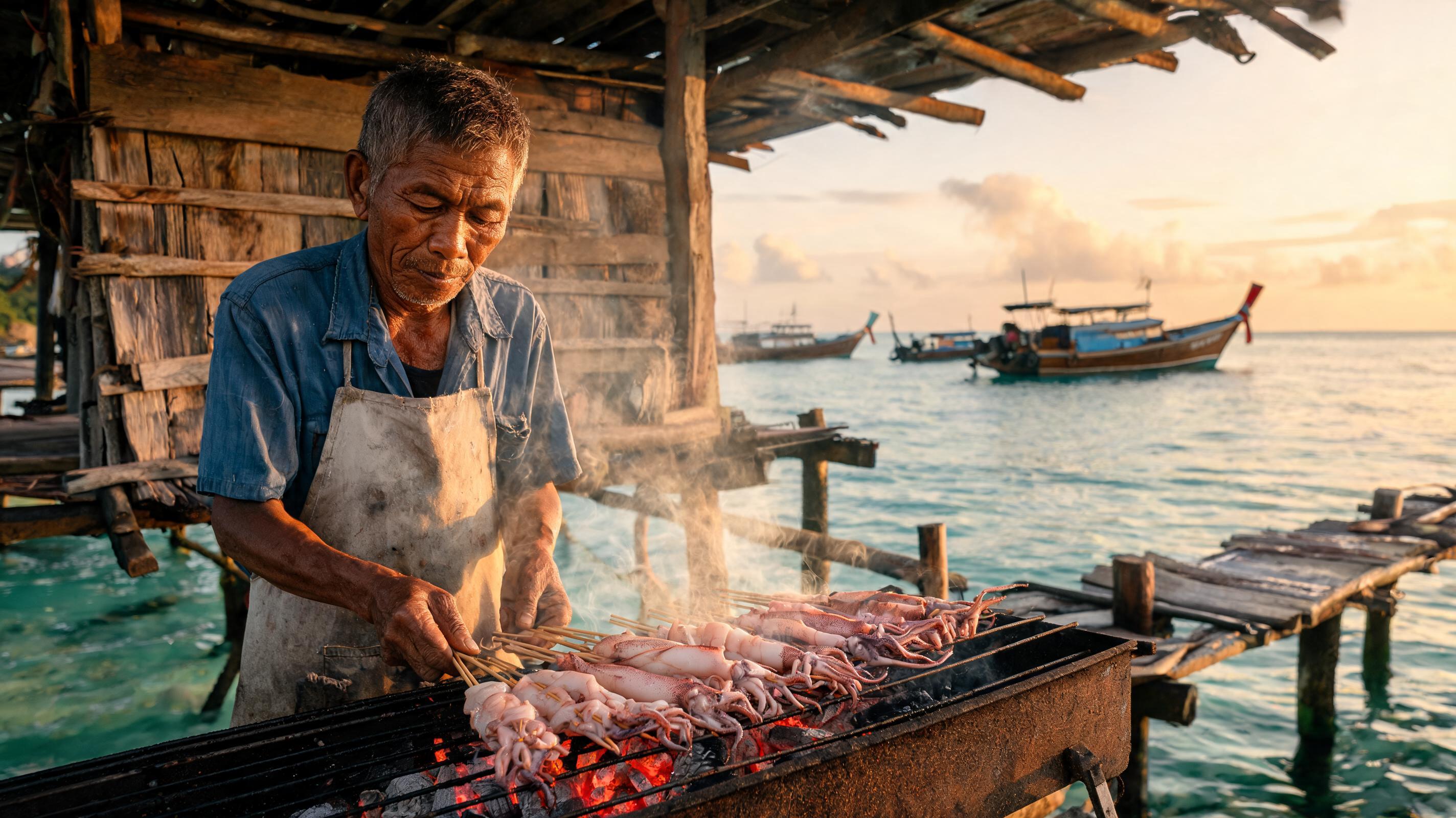 ร้านอาหารริมทะเลชุมพร บรรยากาศดี วิวทะเลจริง ไม่จกตา