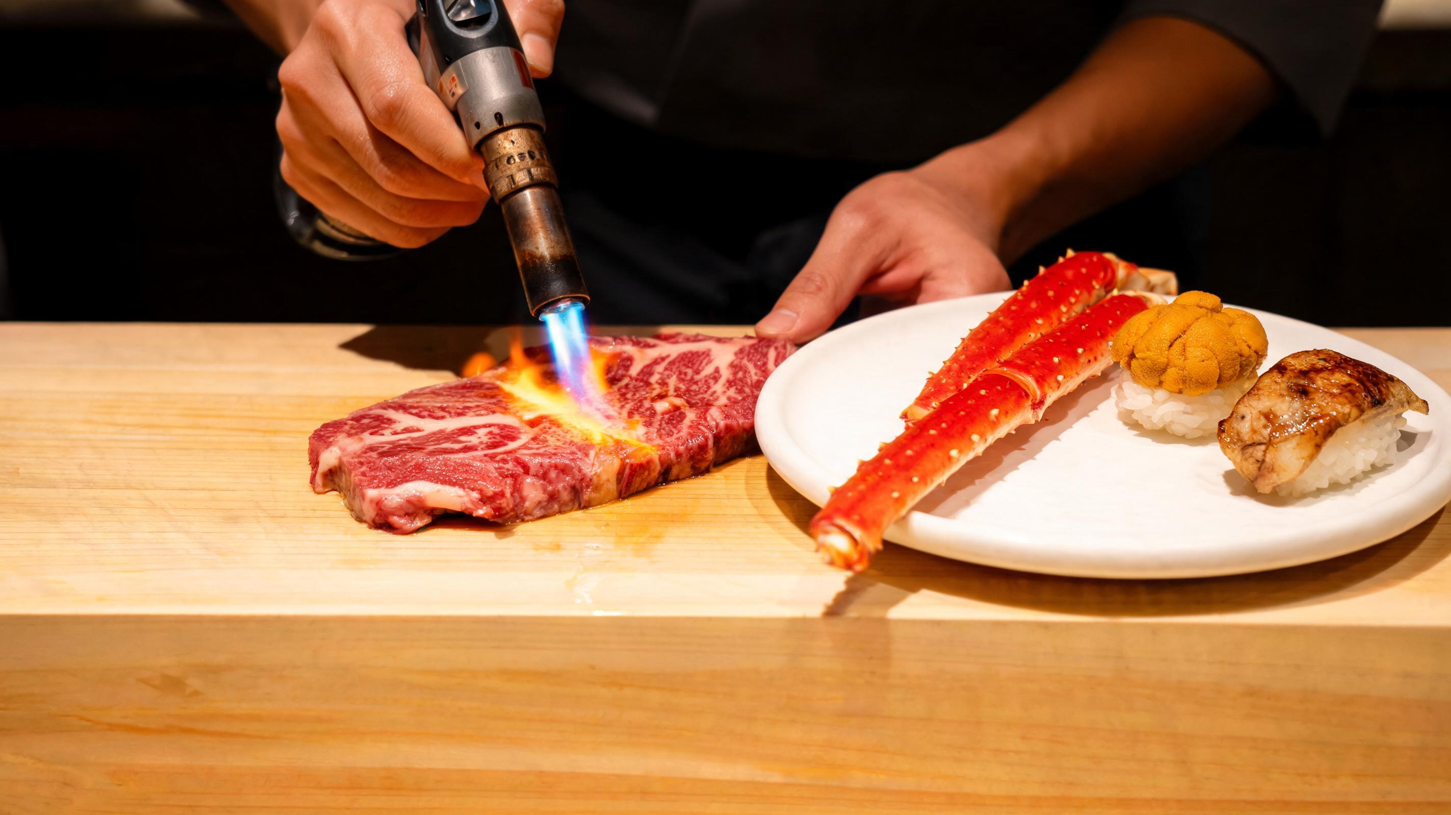 Beyond King Crab: Miyazaki A5 Wagyu, Uni, Dry-Aged Sushi and Lobster on the Same Table