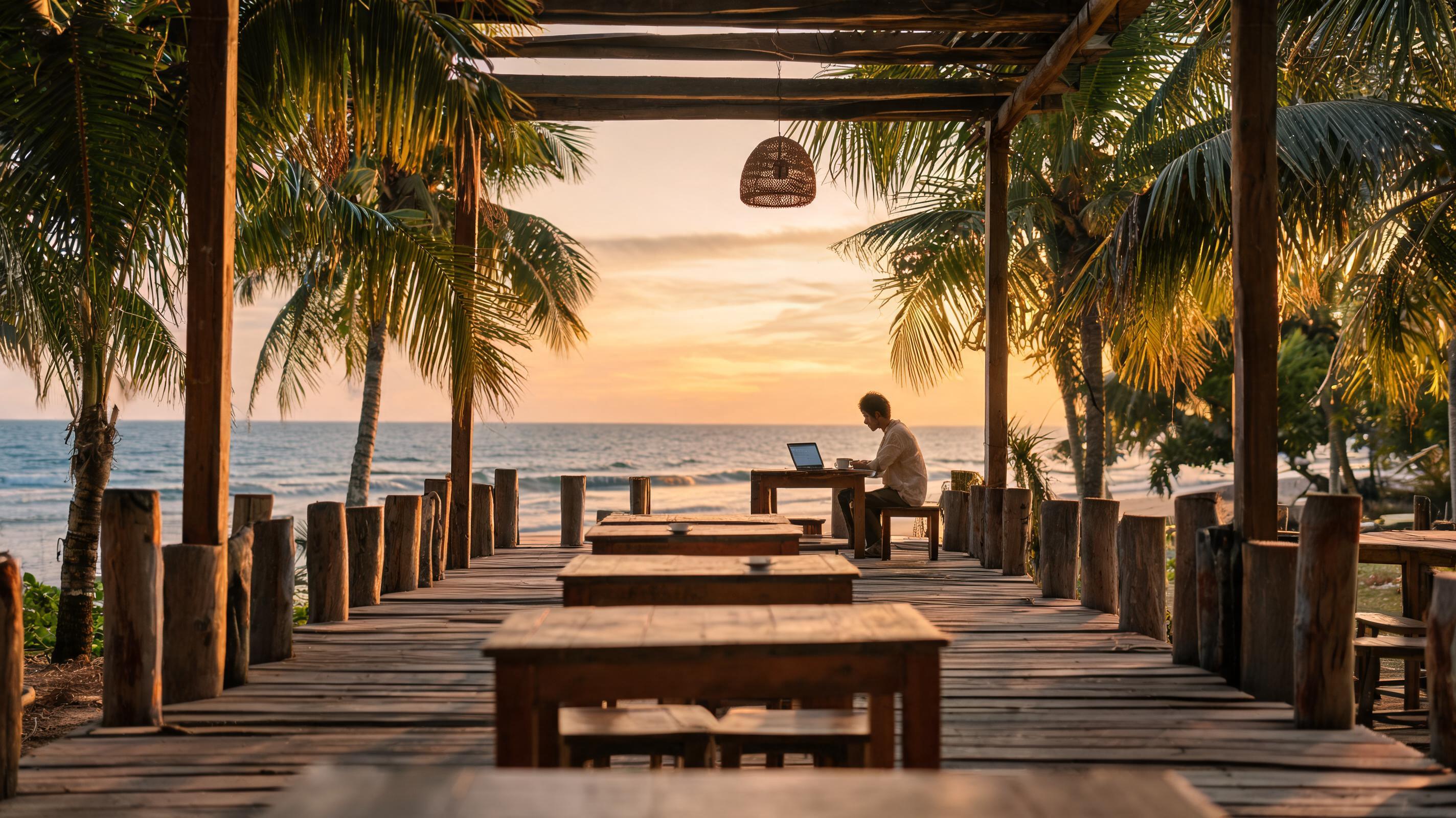 เทียบชัด ๆ คาเฟ่นั่งทำงานริมทะเลชุมพร 2026: wifi ปลั๊ก วิว เวลาเปิด